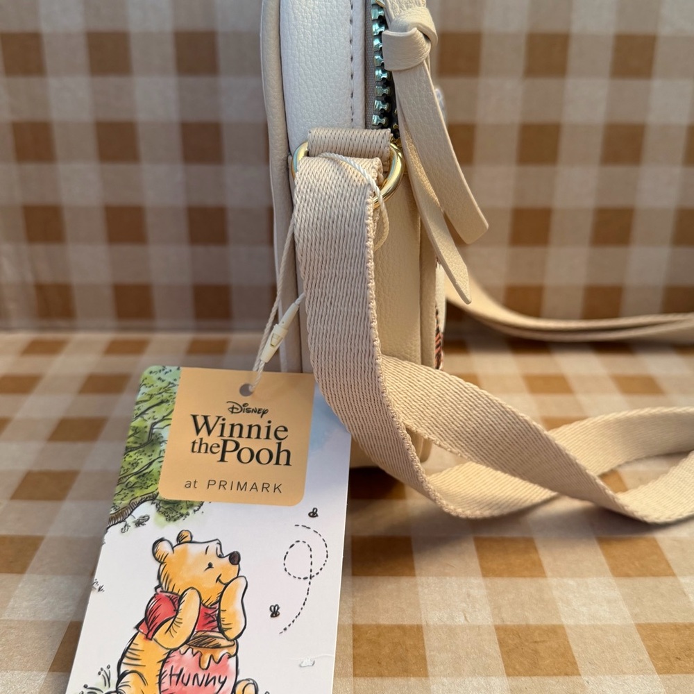 Primark Winnie the Pooh Characters Crossbody Phone Holder Bag Cream New w Tag - Picture 6 of 7